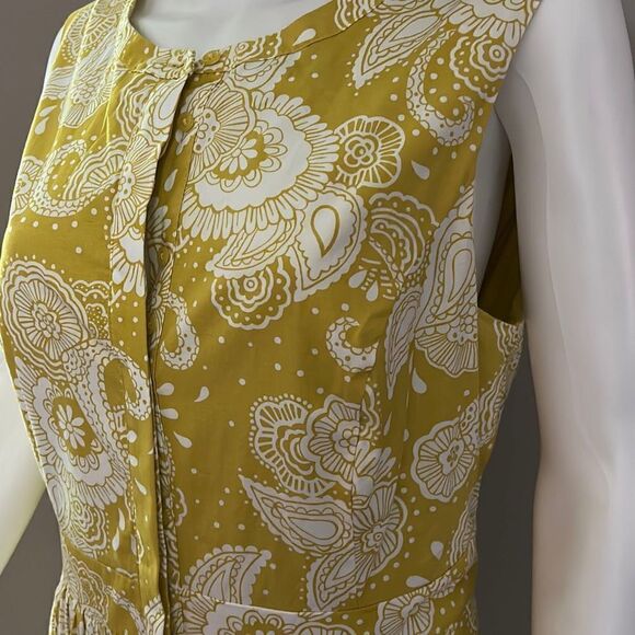 Boden Mimosa Yellow Paisley Garden Leila Shirt Dress 12 - Picture 4 of 12